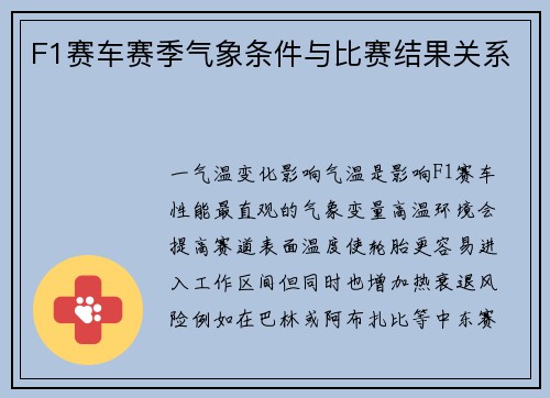 F1赛车赛季气象条件与比赛结果关系